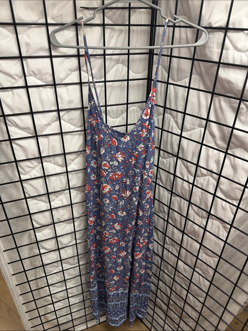 Old Navy Blue Floral Maxi Dress with Red & White Accents - Picture 2 of 2